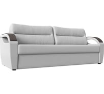 Прямой диван Лига диванов Форсайт полностью экокожа белая 100768