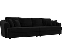 Прямой диван Лига диванов Милтон полностью велюр черный 100658