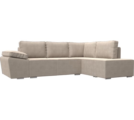 Угловой диван Лига диванов Хьюго правый угол полностью рогожка бежевая 101260 1