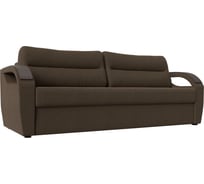 Прямой диван Лига диванов Форсайт полностью рогожка коричневая 100757