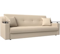 Прямой диван Лига диванов книжка Сенатор полностью экокожа бежевая 100629