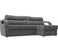 Угловой диван Лига диванов Форсайт правый полностью рогожка серая 100795