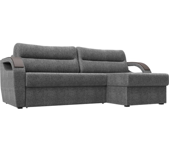 Угловой диван Лига диванов Форсайт правый полностью рогожка серая 100795 1