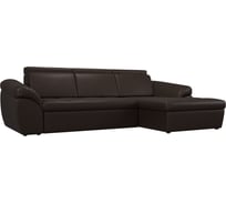 Угловой диван Лига диванов Мисандра правый полностью экокожа коричневая 101821