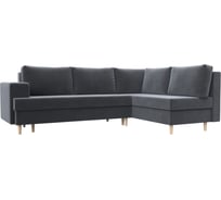 Угловой диван Лига диванов Сильвана правый полностью велюр серый 100843