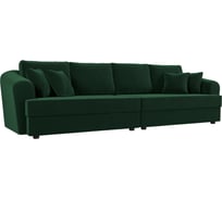 Прямой диван Лига диванов Милтон полностью велюр зеленый 100654