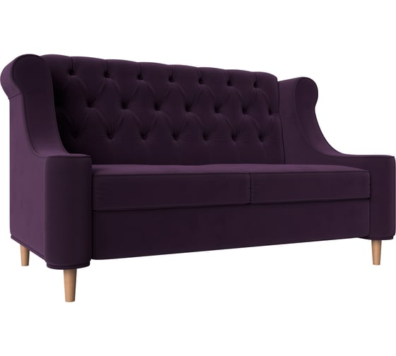 Прямой диван Лига диванов Бронкс полностью велюр фиолетовый 104533 1