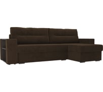 Угловой диван Лига диванов Эридан правый полностью велюр коричневый 102086