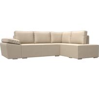 Угловой диван Лига диванов Хьюго угол правый полностью экокожа бежевая 101266
