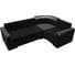 Угловой диван Лига диванов Комфорт правый полностью микровельвет черный 102606 17