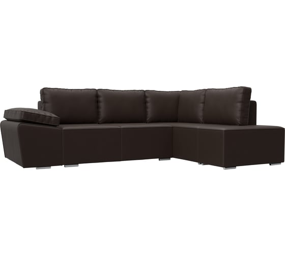 Угловой диван Лига диванов Хьюго угол правый полностью экокожа коричневая 101269 1