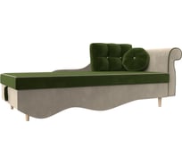 Кушетка Лига диванов Лорд правый основа микровельвет зеленый, компаньон микровельвет бежевый 101222