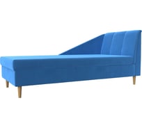 Кушетка Лига диванов Астер правая полностью велюр голубой 104511
