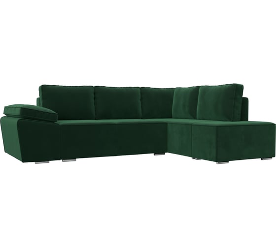 Угловой диван Лига диванов Хьюго угол правый полностью велюр зеленый 101243 1