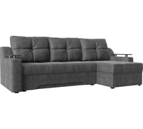 Угловой диван Лига диванов Сенатор правый полностью рогожка серая 102713