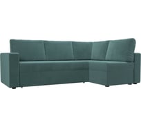 Угловой диван Лига диванов Оливер правый полностью Велюр бирюзовый 102063