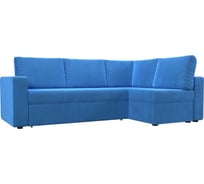 Угловой диван Лига диванов Оливер правый полностью велюр голубой 102067