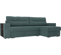 Угловой диван Лига диванов Эридан правый полностью Велюр бирюзовый 102084