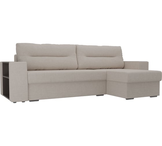 Угловой диван Лига диванов Эридан правый полностью рогожка бежевая 102095 1