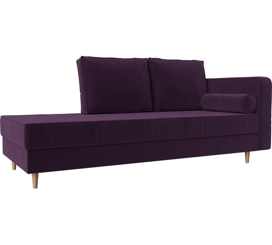 Кушетка Лига диванов Прайм правый полностью велюр фиолетовый 104174 1
