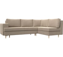 Угловой диван Лига диванов Сильвана правый полностью велюр бежевый 100839