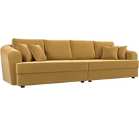 Прямой диван Лига диванов Милтон полностью микровельвет желтый 109777