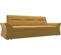 Прямой диван Лига диванов Клайд полностью микровельвет желтый 109254