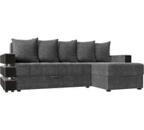Угловой диван Лига диванов Венеция правый полностью рогожка серая 108429