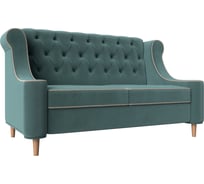 Прямой диван Лига диванов Бронкс основа велюр бирюзовый, компаньон велюр бежевый 109371