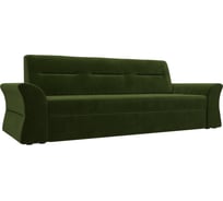 Прямой диван Лига диванов Клайд полностью микровельвет зеленый 109255