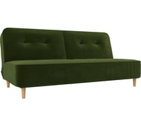 Прямой диван Лига диванов книжка Портленд полностью микровельвет зеленый 108745