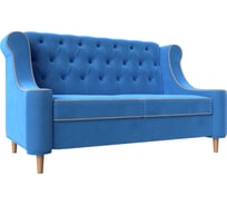 Прямой диван Лига диванов Бронкс основа велюр голубой, компаньон велюр бежевый 109372