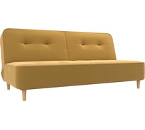 Прямой диван Лига диванов книжка Портленд полностью микровельвет желтый 108744