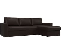 Угловой диван Лига диванов Траумберг правый полностью экокожа коричневая 108697