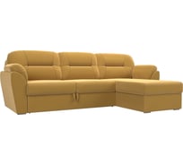Угловой диван Лига диванов Бостон правый полностью микровельвет желтый 109492