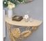 Туалетный консольный столик BOGACHO Monstera Deliciosa Wood пристенный, кремового цвета 14792/золотистый 6