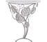 Туалетный консольный столик BOGACHO Monstera Deliciosa Glass пристенный, белого цвета с серебром 14791/белый 1