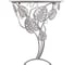 Туалетный консольный столик BOGACHO Monstera Deliciosa Glass пристенный, белого цвета с серебром 14791/белый 2