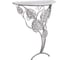 Туалетный консольный столик BOGACHO Monstera Deliciosa Glass пристенный, белого цвета с серебром 14791/белый 3