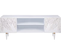 Тумба под ТВ BOGACHO Тропик 1550 Классик белого цвета с золотом 14784/БлГолд
