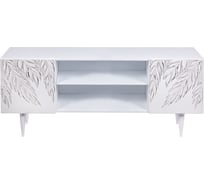 Тумба под ТВ BOGACHO Тропик 1550 Классик белого цвета с серебром 14784/БлСильвер