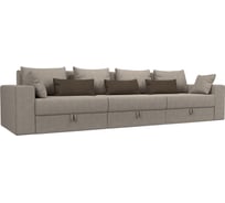 Прямой диван Лига диванов Майами Long основа рогожка бежевая, подушки рогожка БЕЖ/кор/беж 114747