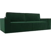 Прямой диван Лига диванов Куба полностью велюр зеленый 116212