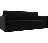 Прямой диван Лига диванов Либерти полностью микровельвет черный 116249