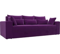 Прямой диван Лига диванов Майами полностью микровельвет фиолетовый, подушки микровельвет ФИО/фио/фио 114679
