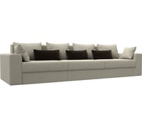 Прямой диван Лига диванов Майами Long основа рогожка Корфу 02, подушки рогожка К-02/микровельвет кор/рогожка к-02 114782