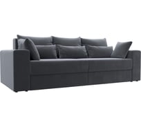 Прямой диван Лига диванов Майами полностью велюр серый, подушки велюр СЕР/сер/сер 114690