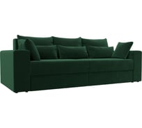 Прямой диван Лига диванов Майами полностью велюр зеленый, подушки велюр ЗЕЛ/зел/зел 114688