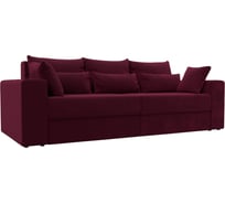 Прямой диван Лига диванов Майами полностью микровельвет бордовый, подушки микровельвет БОР/бор/бор 114729