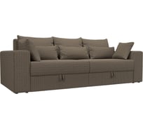 Прямой диван Лига диванов Майами полностью рогожка Корфу 03, подушки рогожка К-03/к-03/к-03 114726